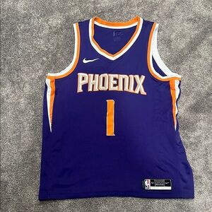 Phoenix Suns-Booker-Nike Purple and Orange Basketball Jersey Icon Edition